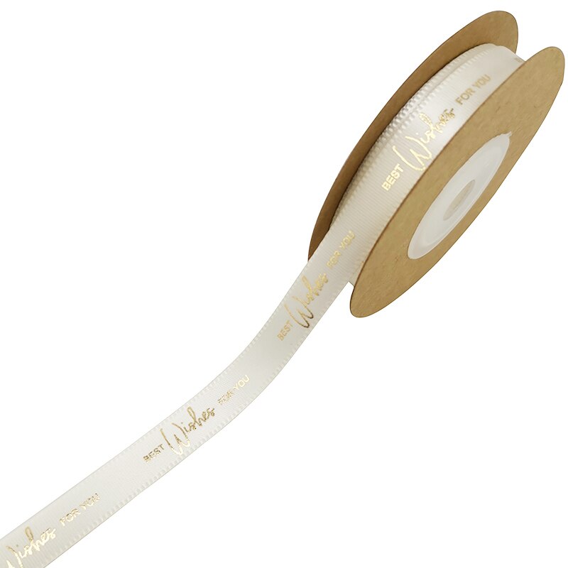 (10 Meter/rollen)10mm Breite Heiße Stanzen knapp Druck Backen Band Geburtstag Kasten Verpackung Handgemachte DIY Handwerk Bänder: Beige