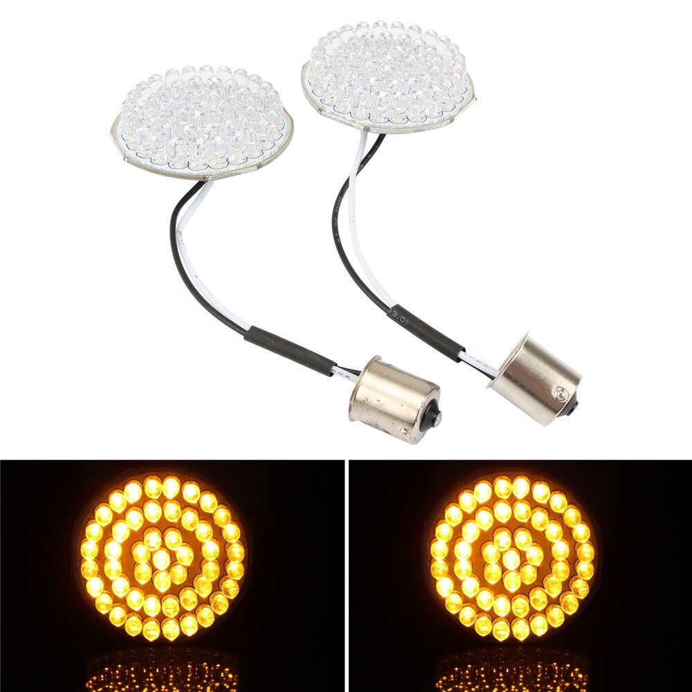 Clignotants de motos, feu rouge, pour Harley Sportster XL 1156 1157 Dyna FXDF Fat Bob Softail, LED, 1200 883: Yellow 1156