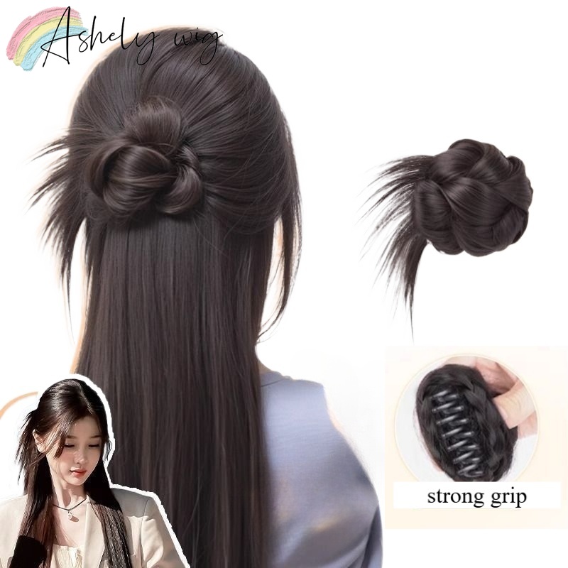 Moños para el cabello para mujer, extensiones De cabello con cabeza De bola, Extensiones De Cabello, pelucas De cola De caballo naturales,