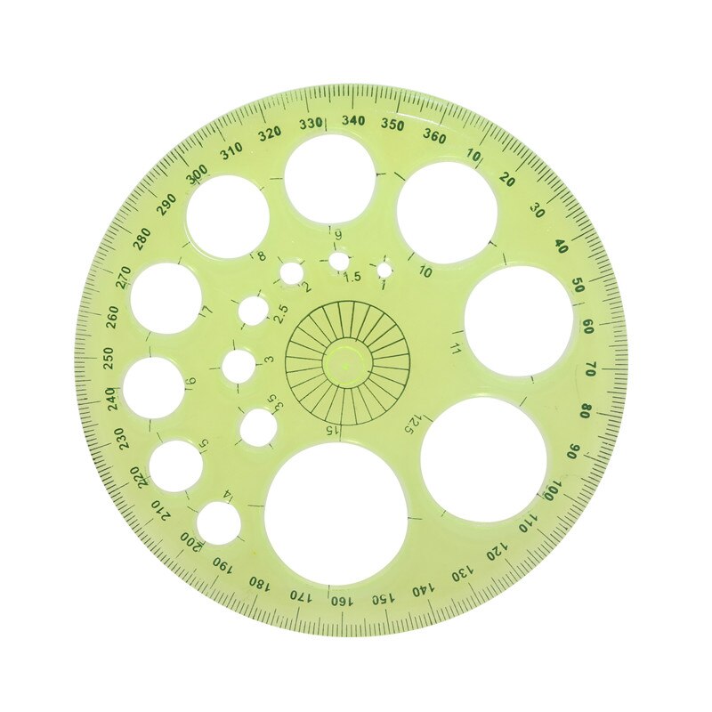 4 pcs Round drawing ruler Student school office multi-function DIY painting template ruler Patchwork rulers: yellow