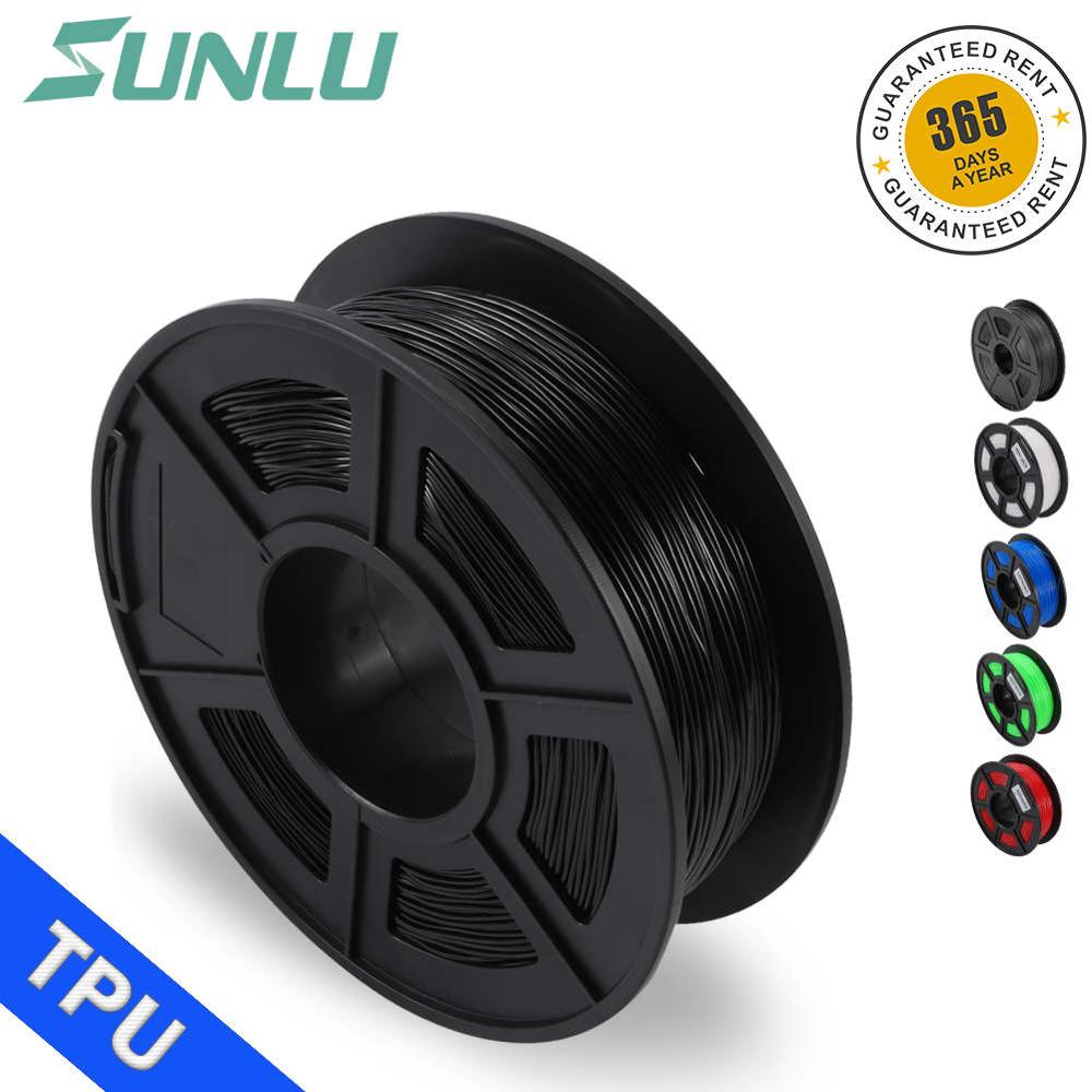 TPU/filamento Flexible de impresora 3D 1,75mm 0,5 KG/lb carrete negro elástico TPU con dureza de orilla en 95A: FLEXIBLE-BLACK
