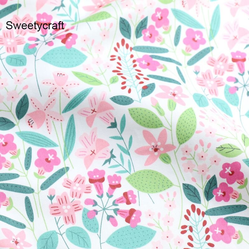 160*50cm fleur feuille impression coton tissu tela algodon patchwork baumwolle stoff pour bricolage couture ensembles de literie matériel accessoires
