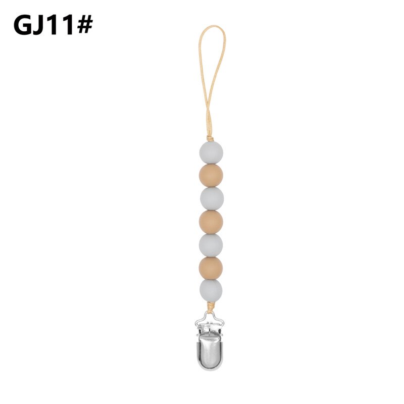 Atrapy klipsów chłopcy niemowlę dziewczyny łańcuszek smoczka silikonowe ząbkowanie ulga zabawki koraliki Soothie uchwyt na smoczek klipy prezent na niemowlę prysznic: 11