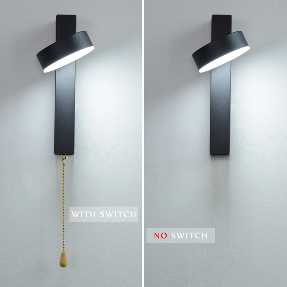 LED wandlamp met schakelaar verstelbare 3 soorten van kleur temperatuur Nordic bed wandlampen slaapkamer woonkamer LED wall licht