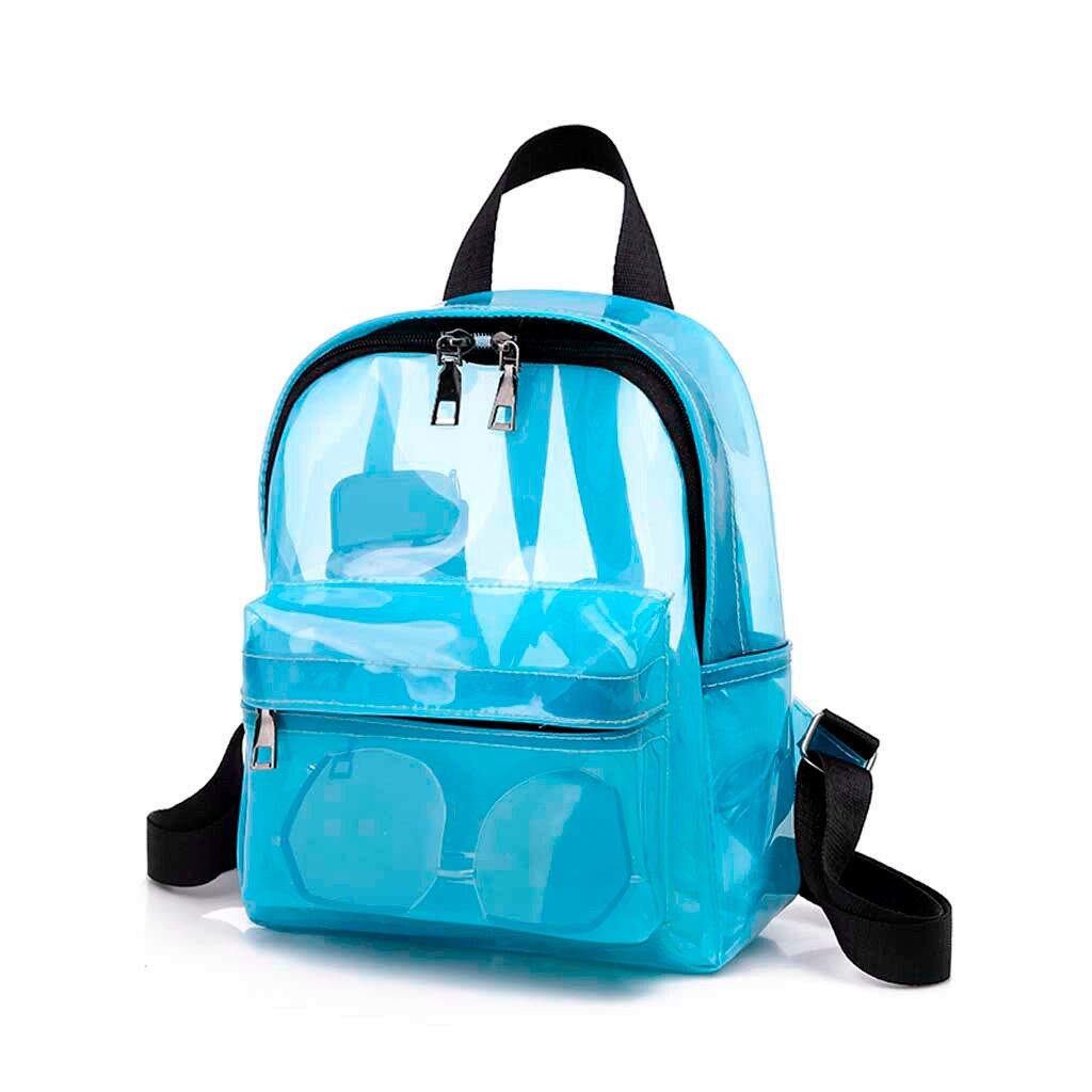 Clair PVC femmes sac à dos Transparent solide sac à dos voyage école sac à dos pour adolescentes Mochila enfants