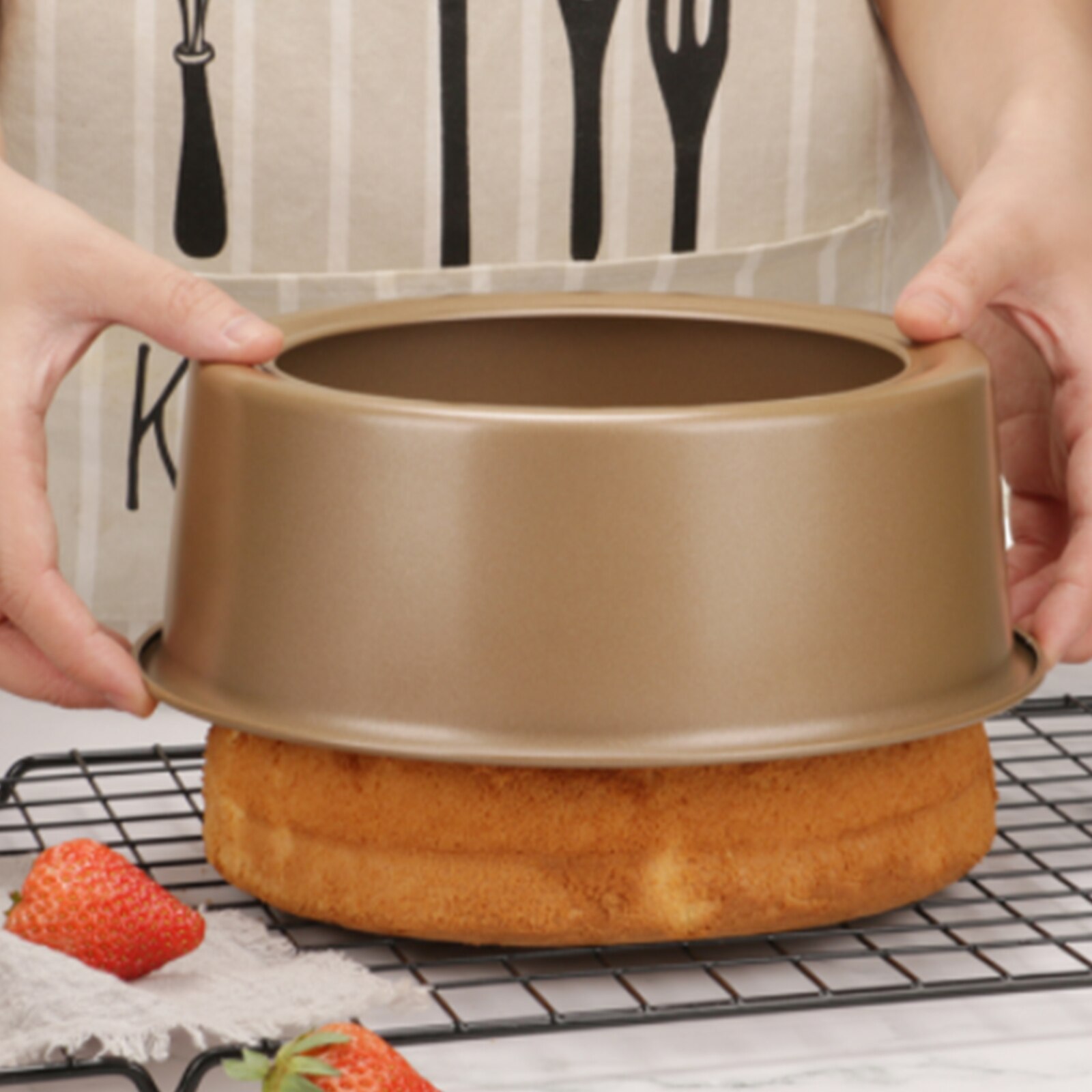 8 Inch Round Cake Pan Set With Removable Bottom Aluminum Alloy Chiffon Cake Mold Mould Round Cakes Tins