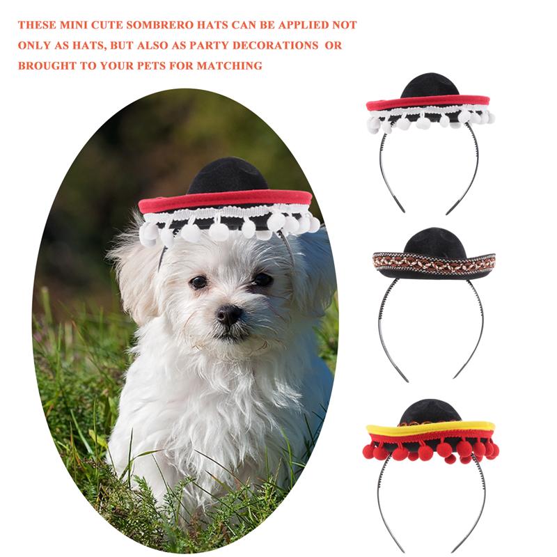 3 stk meksikansk hatt hår bøyler mini sombrero pannebånd festival hodeplagg opptreden rekvisitter fest favoriserer