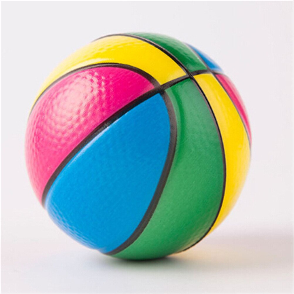 Färgglad leksak för 6.3cm barn klämma mjukt skumgummiboll klämma boll basketboll orange hand handled träning stressavlastning