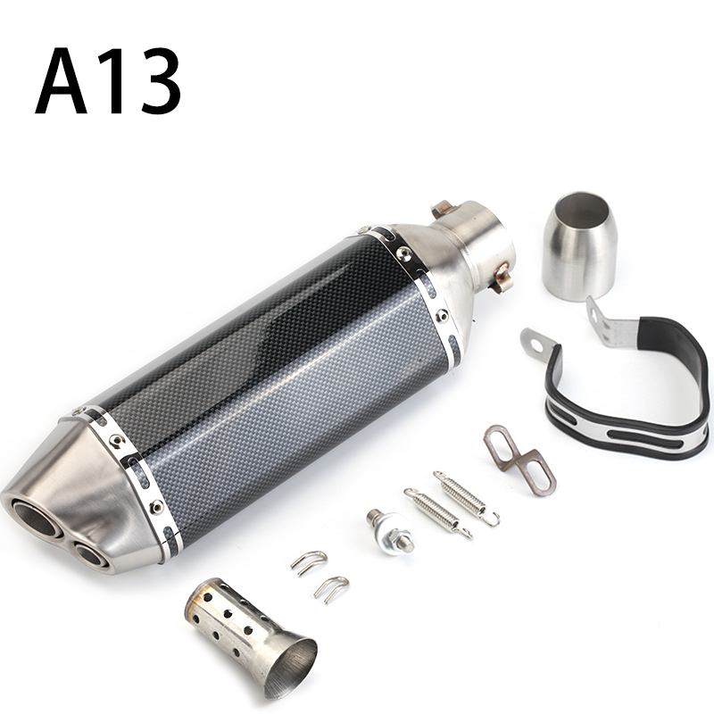 36-51mm Universal Motorcycle Exhaust Modified MufflerScooter Pit Bike Dirt Motocross For R6 ER6N CBR250R Z650 MT07 R25: Type A7