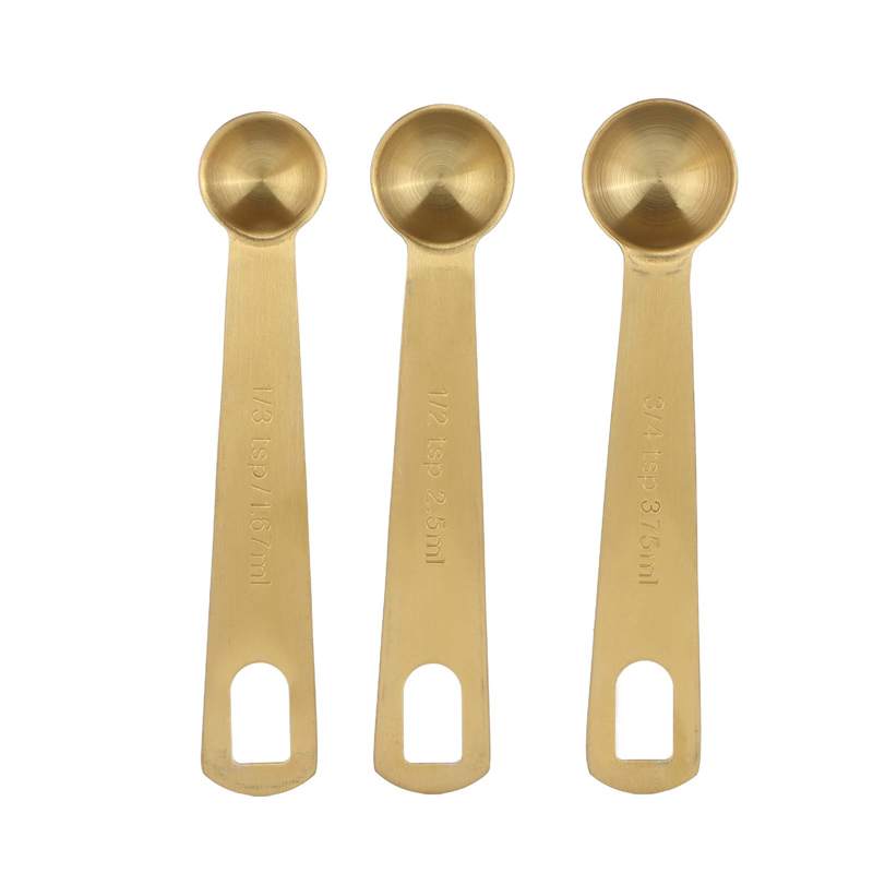 18 STKS Maatbeker Set, Rvs Goud Koffie Lepel Cup Bakken Schaal Lepel