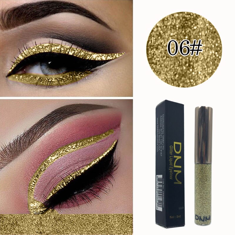 16 farben Bunte Glänzende perlig Pailletten Flüssigkeit Eyeliner-Wasserdichte dauerhaft Strobe Diamant Eyeliner Schönheit machen-hoch TSLM1: 06
