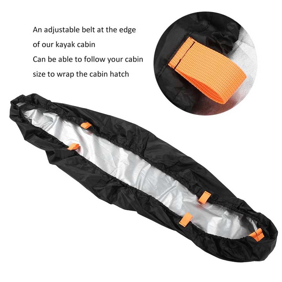Kayak Cockpit Cover UV50+ Blocking Sunscreen XL Dust Cap Cabin Protector Adjustable Belt Rowing Boats Accessories