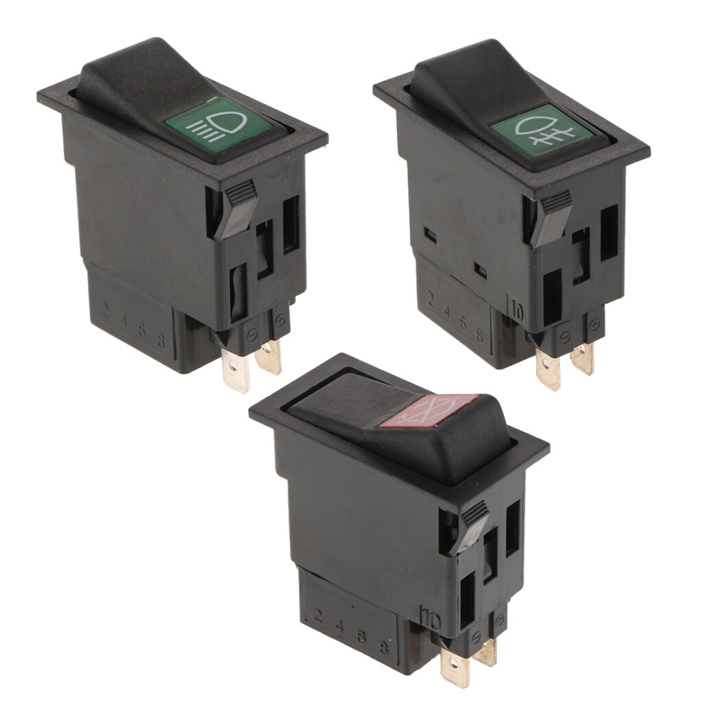 3PCS 1Gear 2Pin/2 Pin/4Pin Light On/Off Push Button Rocker Switch for Trucks