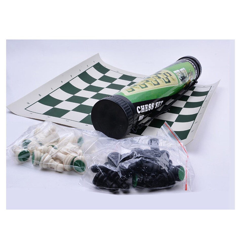 Plastic Chess Set Chessman Cartridge Type International Chess Game Folding Checkerboard Chess Pieces BSTFAMLY I35