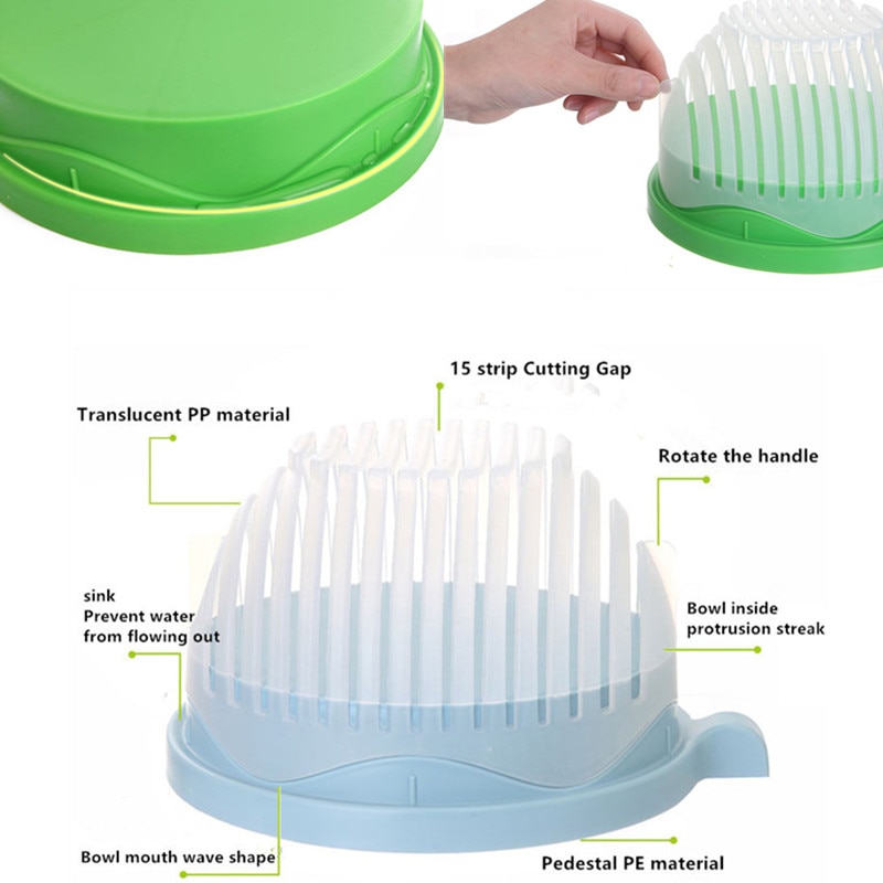Salad cutting bowl 60Second Salad Cutter Bowl Kitchen Gadget Fruit Vegetable Chopper Slicers Cutter Salad Maker