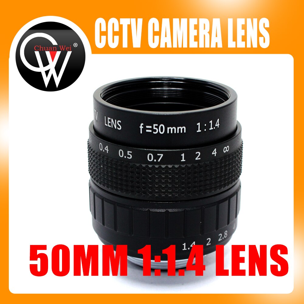 50Mm Lens C Mount F/1.4 Cctv Lens C Mount 2/3 Cctv Lens Is Voorzien Van Lichtmetalen Behuizing Met Camera Lens
