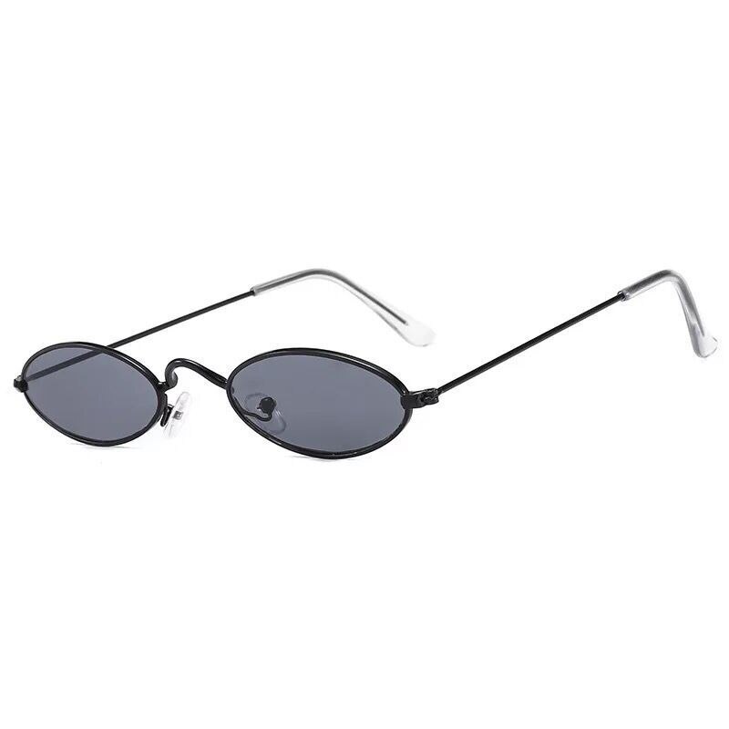 Retro Ronde Zonnebril Voor Vrouwen Mannen Kleine Ovale Aluminium Frame Zomer Stijl Unisex Zonnebril Vrouwelijke Mannelijke Kerstcadeau: Black