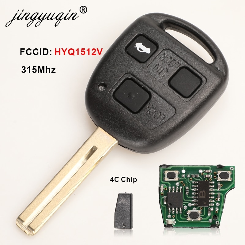 Jingyuqin 3 Knoppen Afstandsbediening Sleutel HYQ1512V 315Mhz 4C Chip Voor Lexus IS300 GS300 GS430 1998-2005