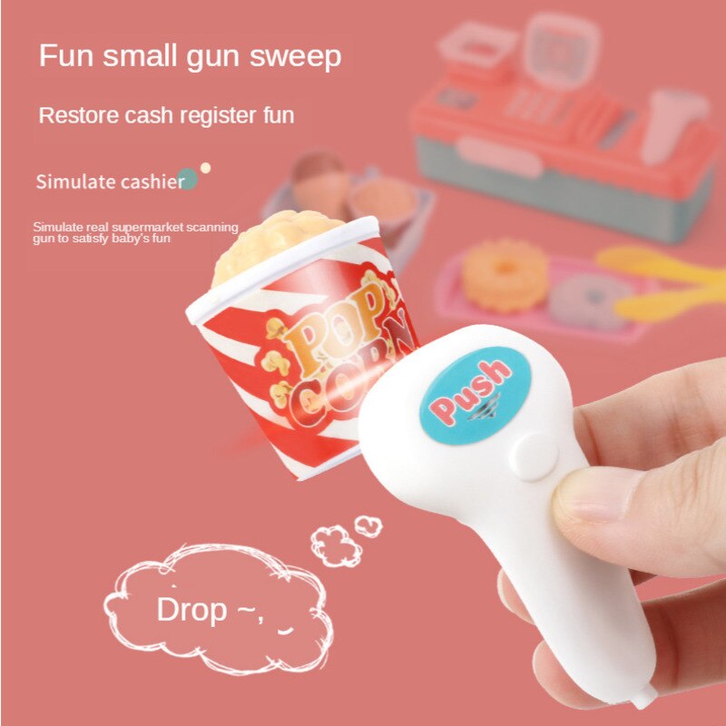 Simulation Kids Play House Supermarket Cashier Toy Set Scanner Multifunctional Supermarket Educational Toys For Children's