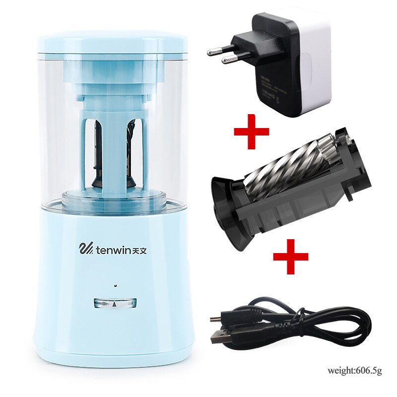 Tenwin Fully Automatic Pencil Sharpener Safe Children's Electric Mechanical Pencil Cutter Stationery Auto Pencil Sharpener 8018: 8018-Blue-5056-EU