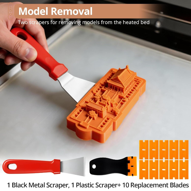 Kit de Ferramentas para Impressora 3D com 43 Peças, Acessórios para Manutenção Pós-Processamento, Ferramentas de Limpeza de Bicos e Raspadores