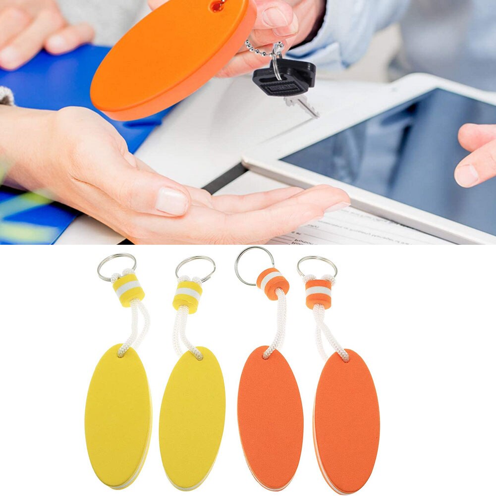 4PCS EVA+Stainless Steel Floating Key Ring Kayak Keychain Buoyant Keyring Marine Sailing Float Keys Buckle Rowing Boats Tools