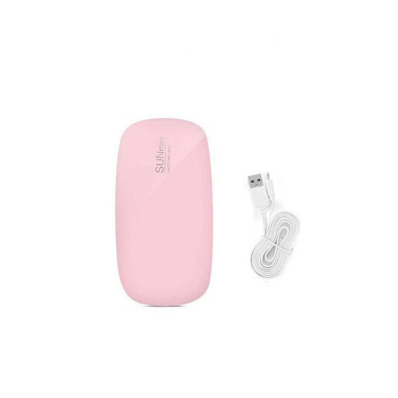 Draagbare Uv Nail Lamp 6W Zon Mini Uv Lamp Gel Nagellak Droger Muis Vorm Led Nail Lamp: 6W 6 LED beads Pink