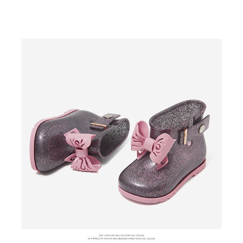 Baby Meisjes Regen Laarzen Kinderen Mid Kalf Laarzen Kinderen Waterdichte Jelly Schoenen Peuter Wellington Laarzen Jongens Boog Schoenen