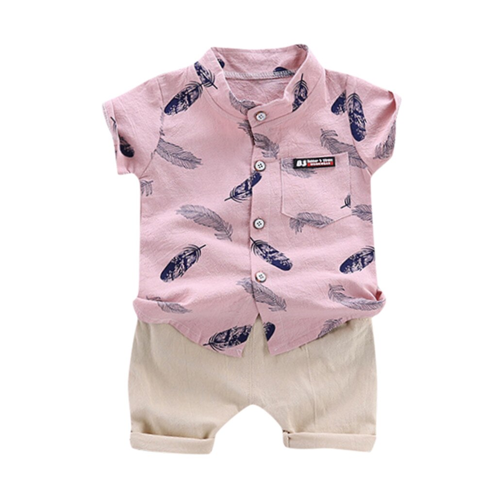 kids clothes Toddler Summer Baby Boys Clothes Set 1-4years Baby Boys Clothes Set Cartoon T-shirt Tops Shorts Ropa Nina: Pink / 4T