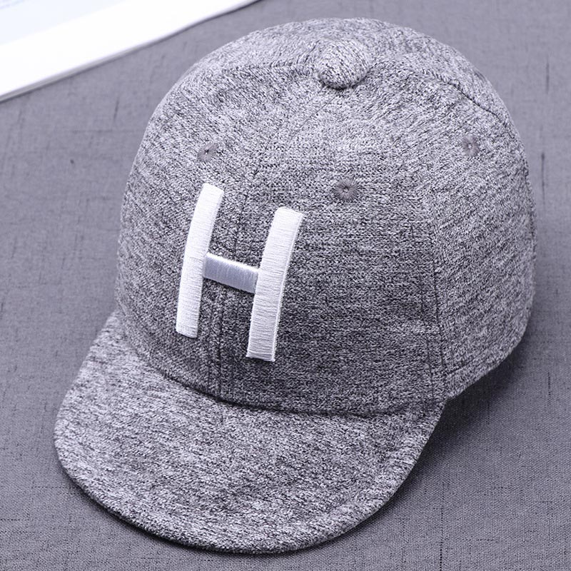 Gorra de béisbol bordada con letras A para bebé, gorro con hebilla ajustable, suave, con visera: Dark gray