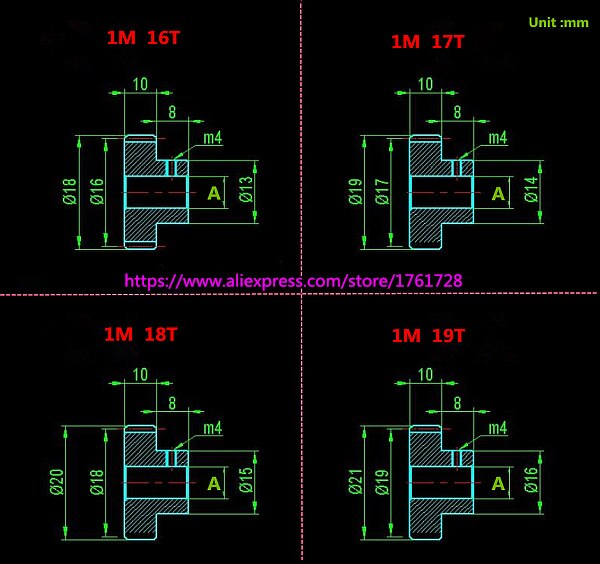 1 module engrenage en métal 1M 12T 13T 14T 15T 16T 17T 18T 19T engrenage en acier au carbone avec haut patron ~