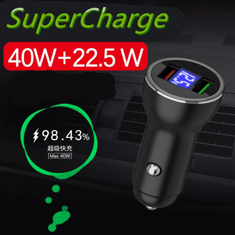 Voor Huawei Auto Super Lader 40W 22.5W 30W Warp Dual Usb Snel Opladen Adapter Voor Mate 30 20 Pro 5G 10 9 P40 P30 Pro P20 Oeplus
