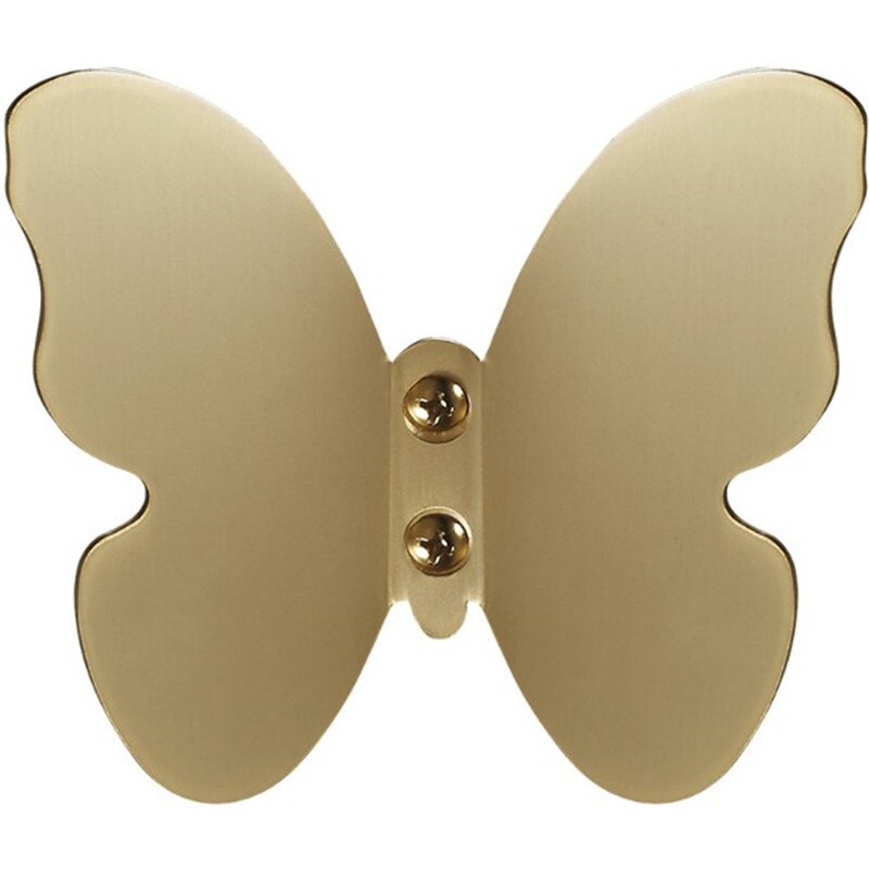 Fjäril mässing dräkt krok dörr väska krokar handdukshängare vägg tyg krokar koppar skåp möbler hårdvara badrumstillbehör