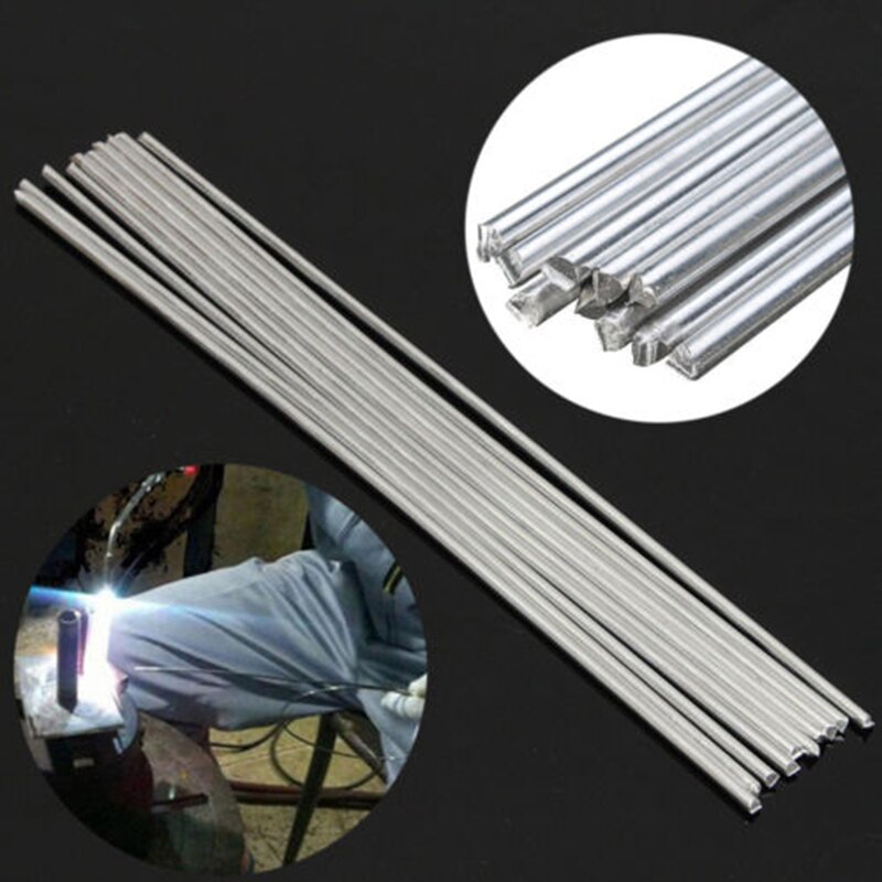 10Pcs Silver Aluminum Alloy Wire Brazing Repair Rods For Low Temp Gas/Argon/Aluminum Arc Welding 1.6/2mm 380-400degree 50cm