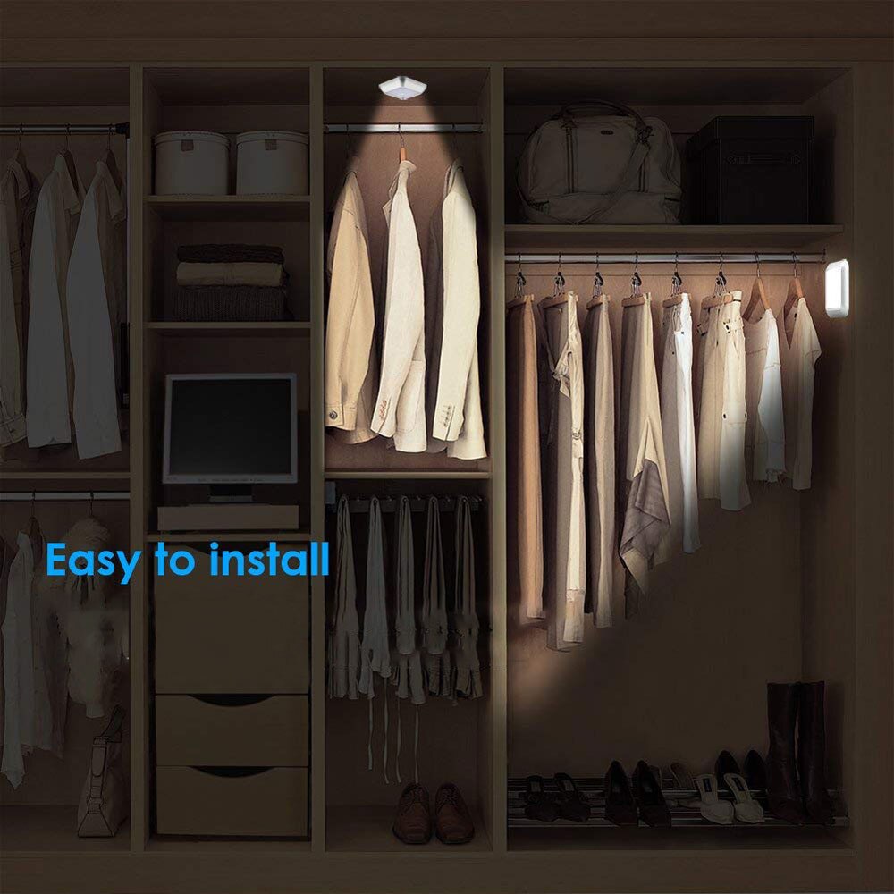 Led Wardrobe Light Led Wall Lights Night Light Auto On/off Battery Operated Lamp For Hallway Pathway Staircase Bedside