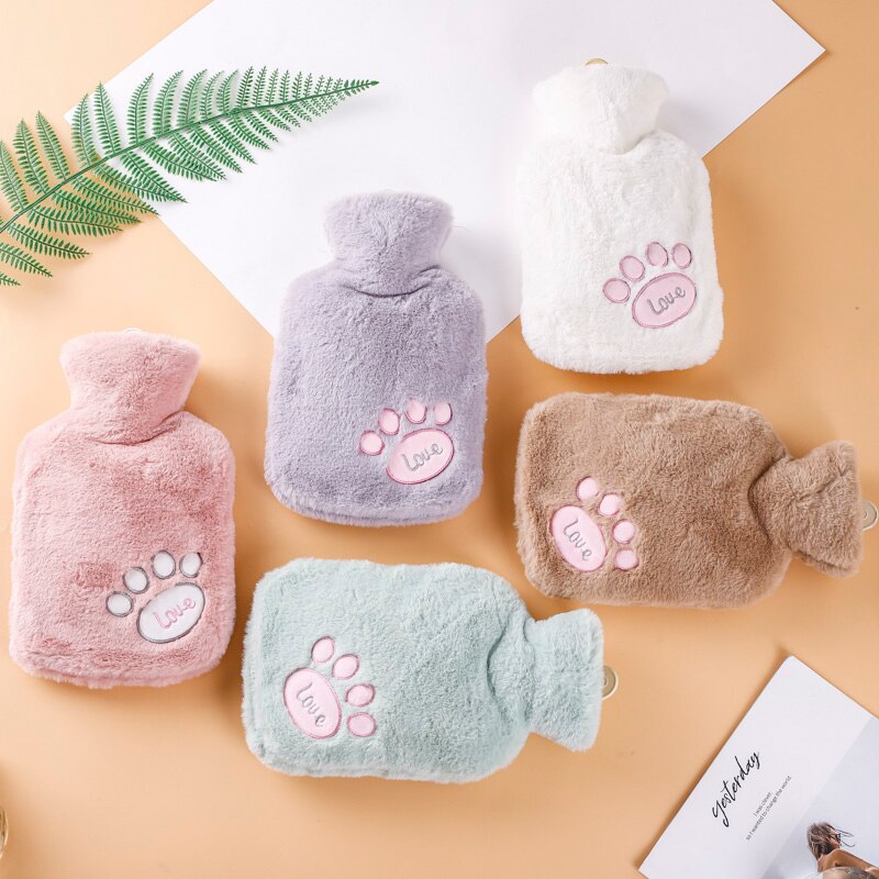 1000Ml Leuke Water Flessen Met Soft Cover Draagbare Winter Warm Water Fles Handwarmer Meisjes Hand Voeten Warmte jug