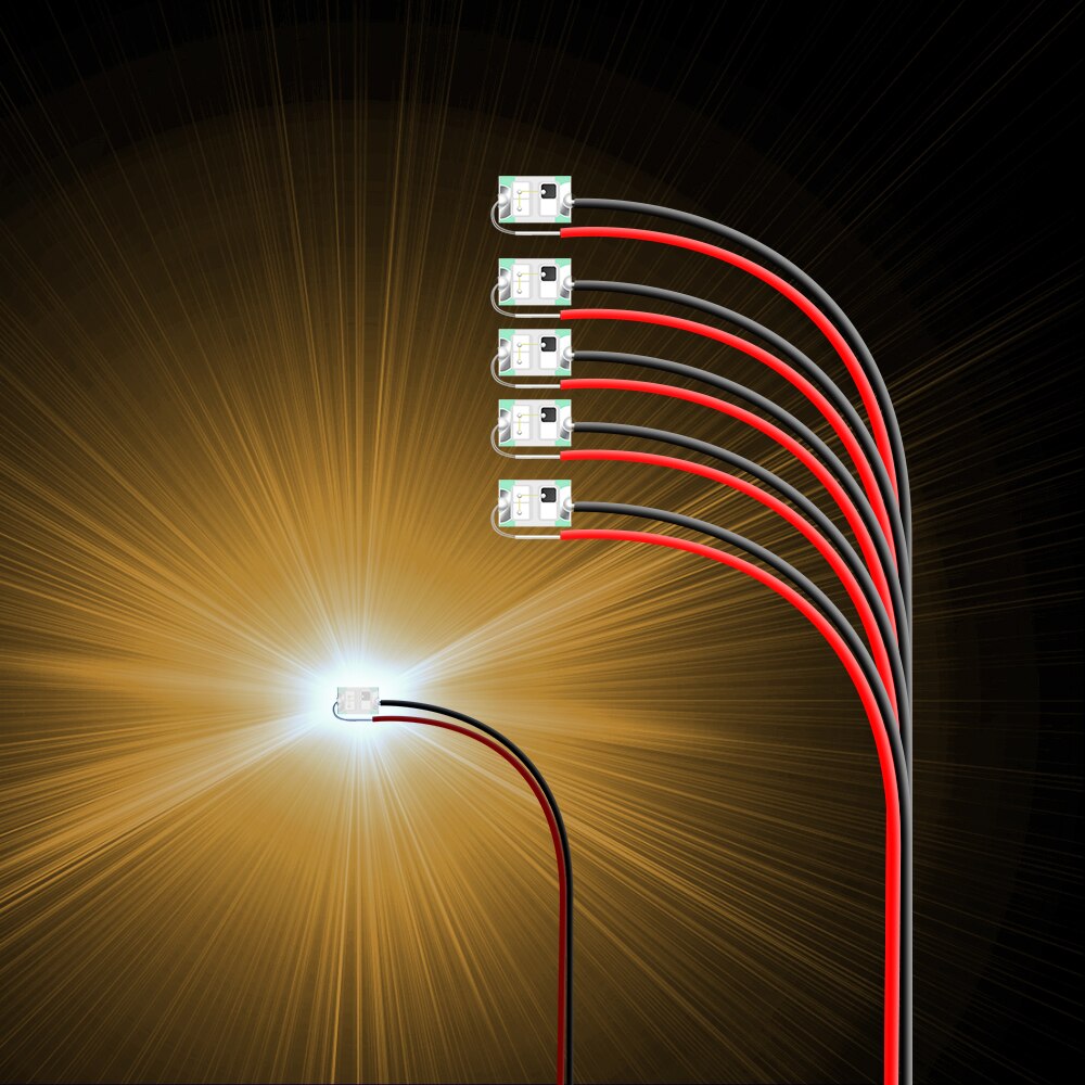 0402 smd led-lampemodeller træner præ-loddet mikro-litz ledede ledninger 3v med 0.28 ledninger 20cm: Gul