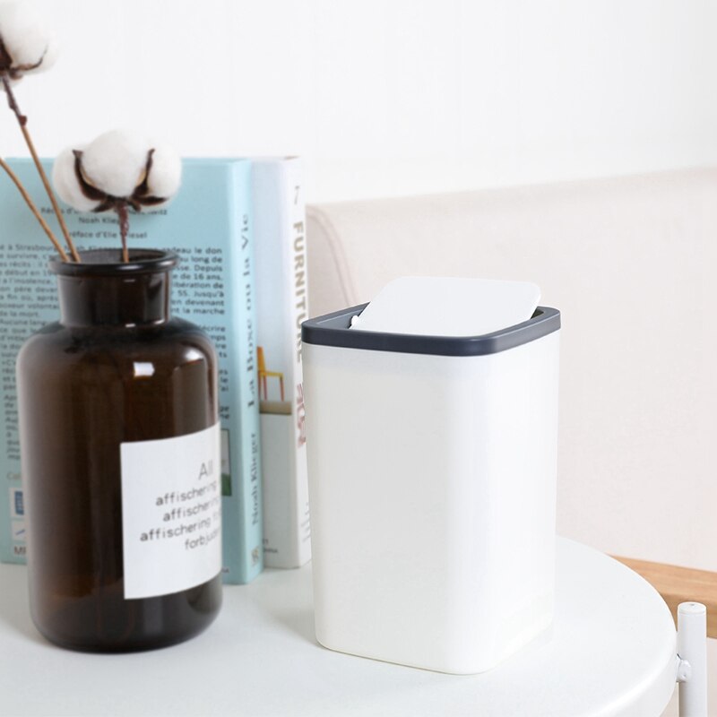 Waste Bin Small Trash Can Mini Desktop Ashcan Tabletop Trashbox For Desk Car Trash Bin