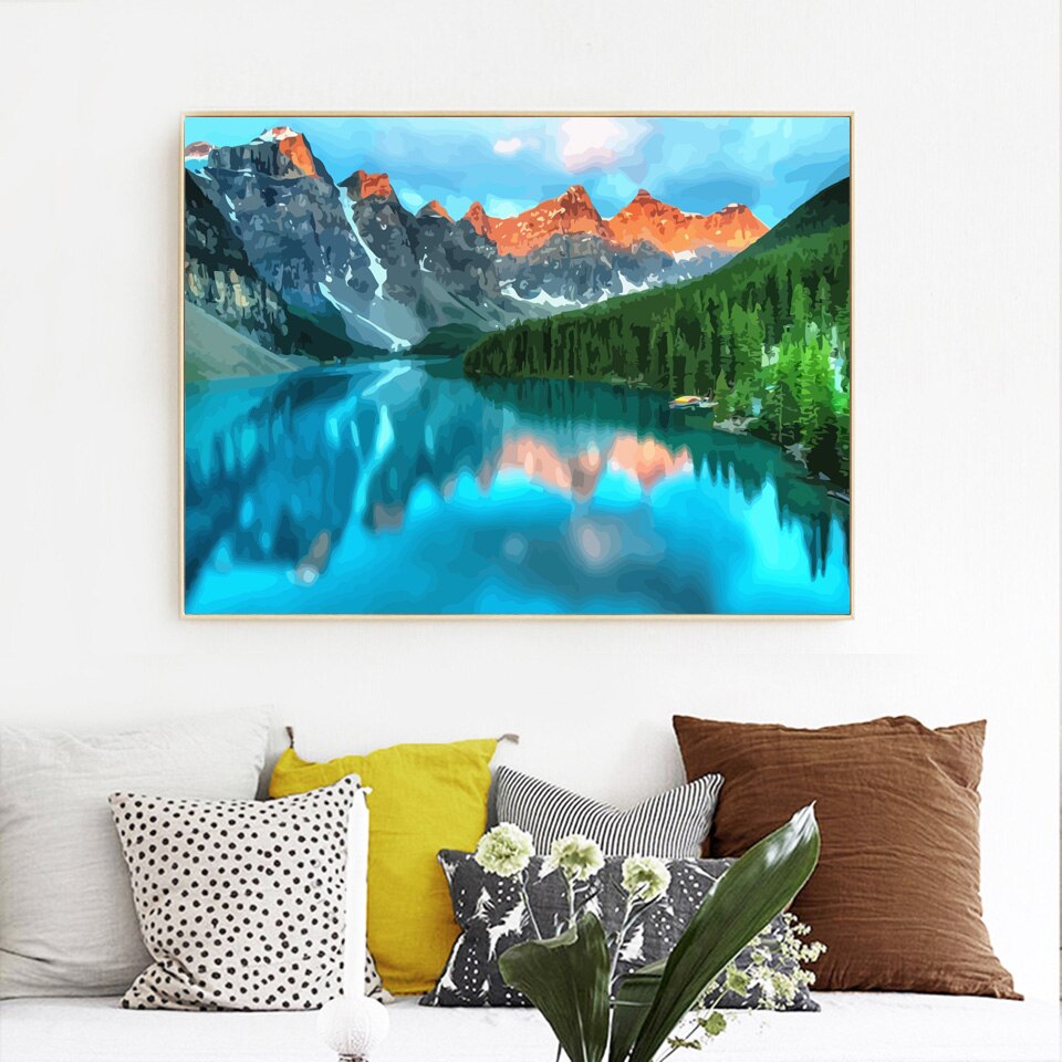 EverShine-peinture à l'huile par numéros d'art mural de montagne naturelle sur toile, décoration de maison, peint à la main