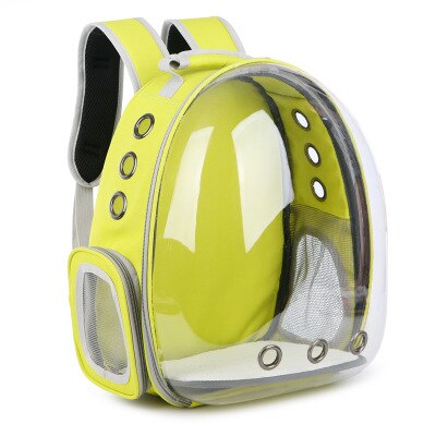 Åndbar kæledyrsholder hund gennemsigtig kapselpose bærbar kæledyrs hvalp plads rygsækbærer udendørs rejsetaske: Gul