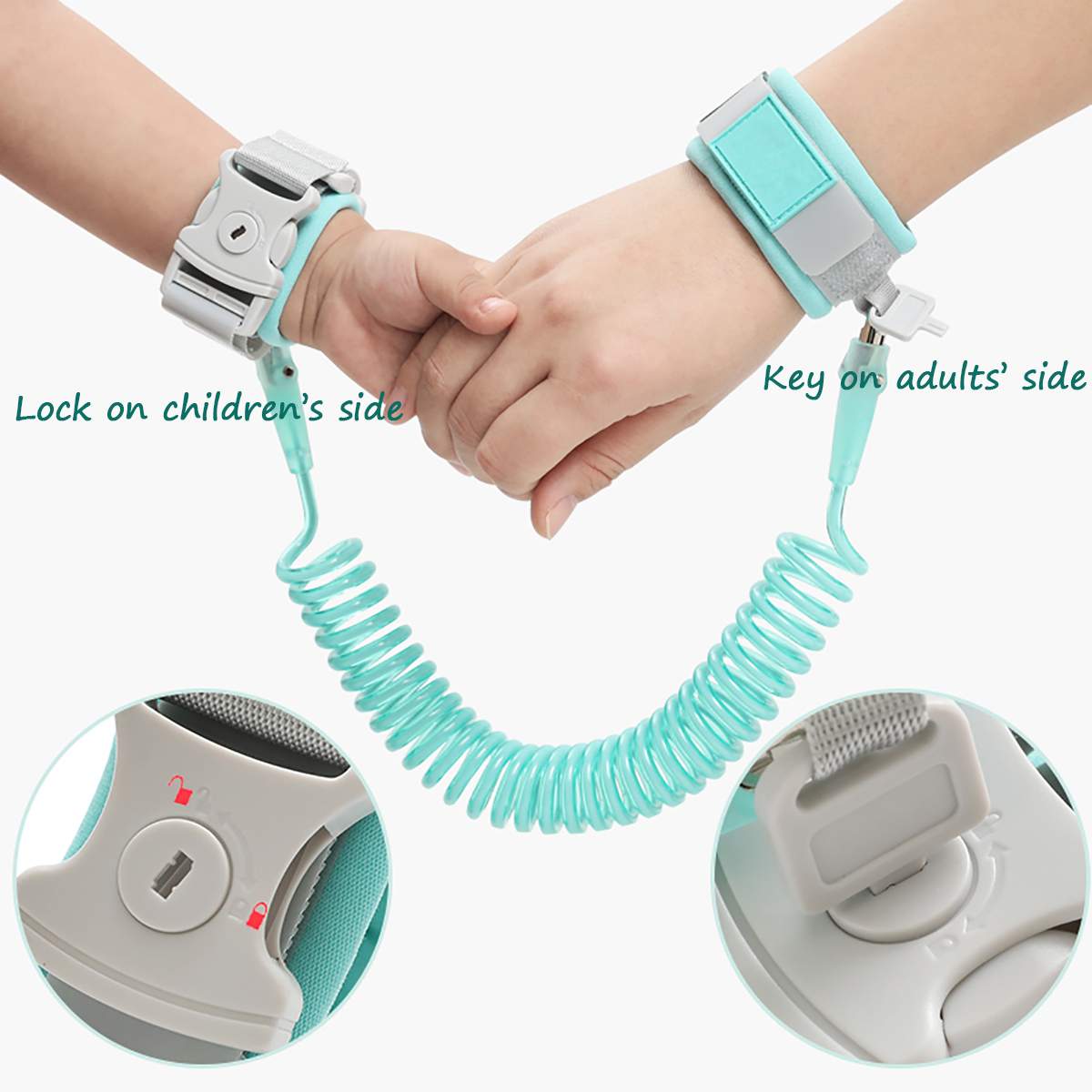 Bracelet de sécurité pour enfants, laisse anti-perte, réglable, au poignet, corde de traction, pour bébés et enfants en bas âge