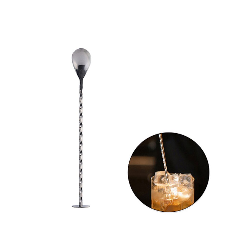 # 11 Inch Stainless Steel Mixing Spoon Spiral Pattern Bar Cocktail Drink Shaker Sticks Bar Accessories Home Bars Bartender Tool
