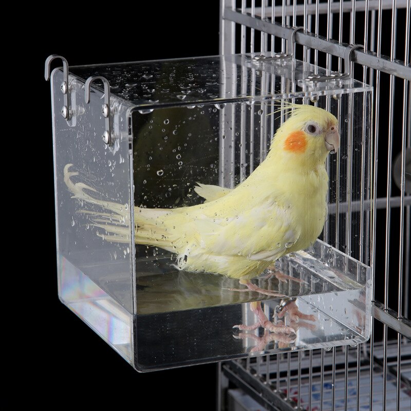 Firkantet ælling brusebad akryl badekar med fortykket gennemsigtigt udvendigt papegøje badekar til fugle