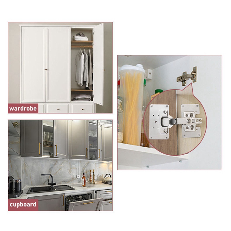! 4 PCS Hinge Repair Plate Cabinet Door Hinge Repair Plate Stainless Steel Bracket With Mounting Screws For Furniture