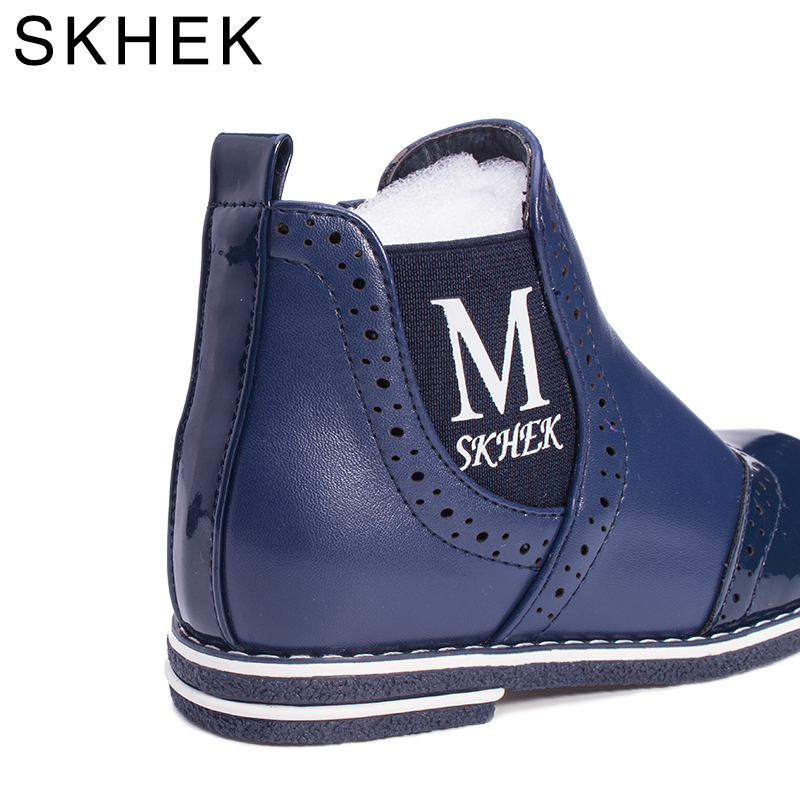 SKHEK Lente Herfst Kind Meisjes Snowboots Schoenen Warm pluche Zachte Bodem Baby Meisjes Laarzen Lederen Sneeuw Boot Voor Baby