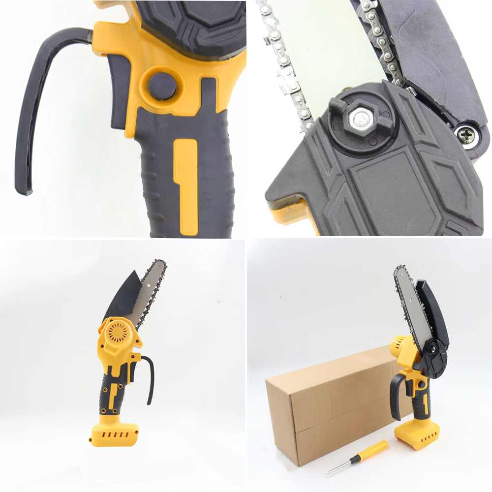 Mini motorsåg 4/6- tum sladdlös träbearbetning handhållen trädgårdssåg skärande elverktyg passar dewalt/milwaukee 18v batteri
