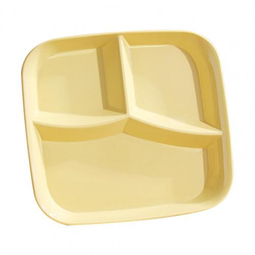 Compartment Plate For Food PP Dinner Plates Dinnerware Dining Plate Serving Dishes Cake Tray Kitchen Plates: Lemon Yellow