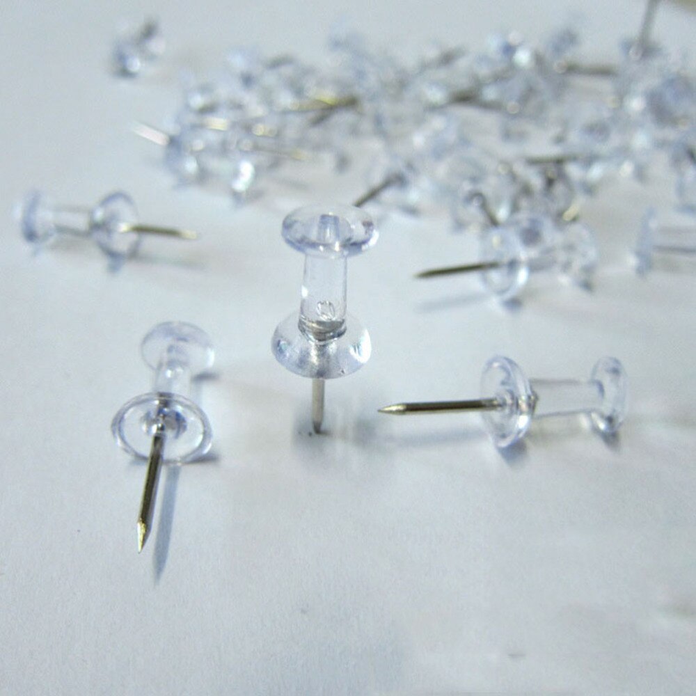 200Pcs Transparent Pushpins Map Push Tacks for School Home Office