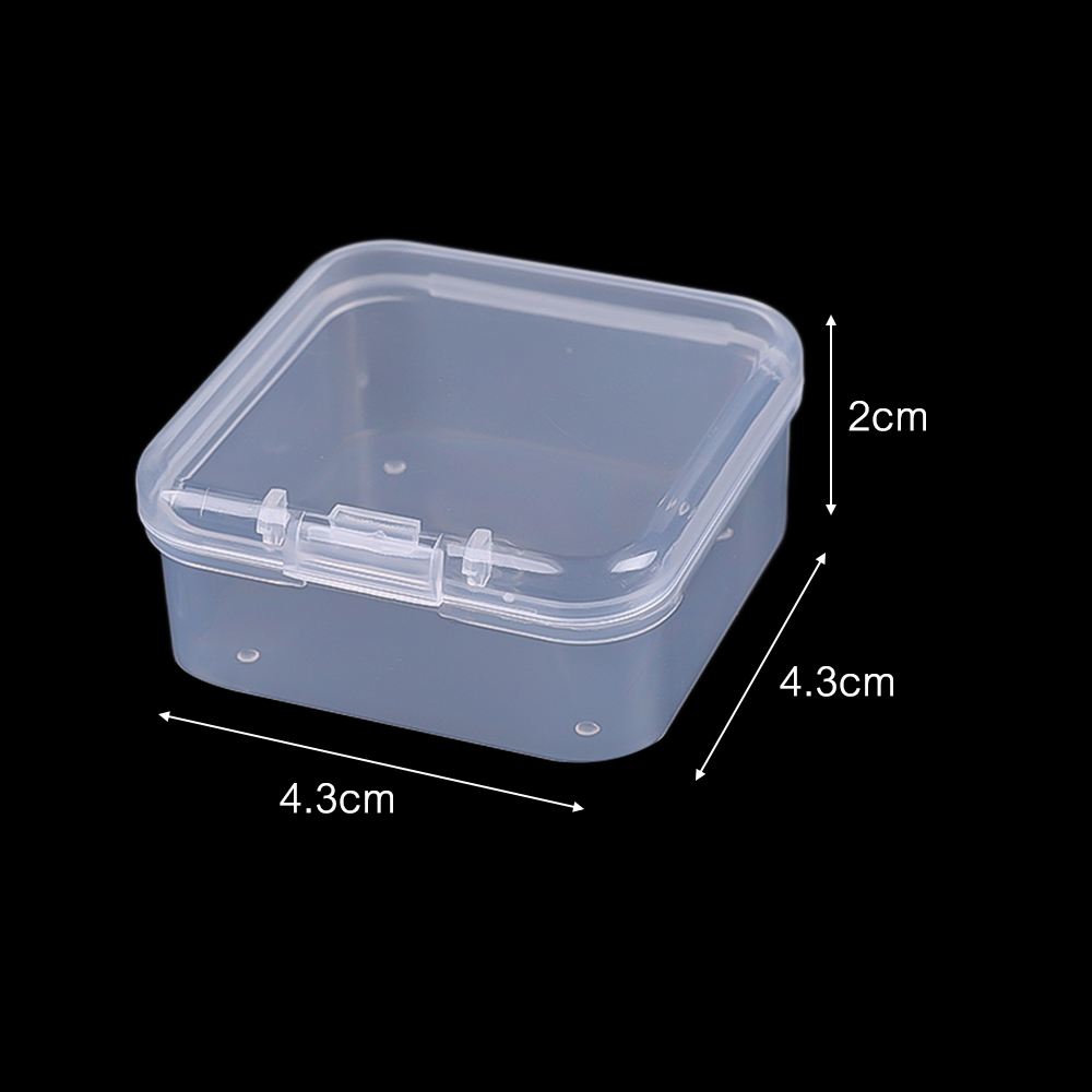 Mini contenedores transparentes de 6-48 Uds., caja de almacenamiento de cuentas cuadradas de plástico para cuentas, joyería, manualidades, juego de mesa, organización de piezas al por mayor