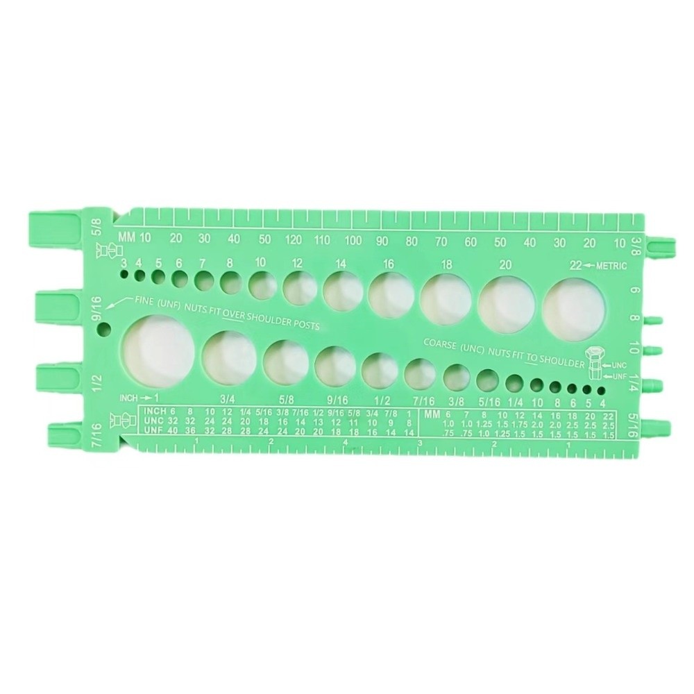 Metric Size Nut Gauge Portable Imperial Standard Bolt Gauges Inch Metric Thread Male Female Gauge Screw Size Measuring Ruler: Orange